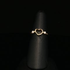 Authentic Tiffany & Co. Elsa Peretti 18K Yellow Gold Open Heart Diamond Ring