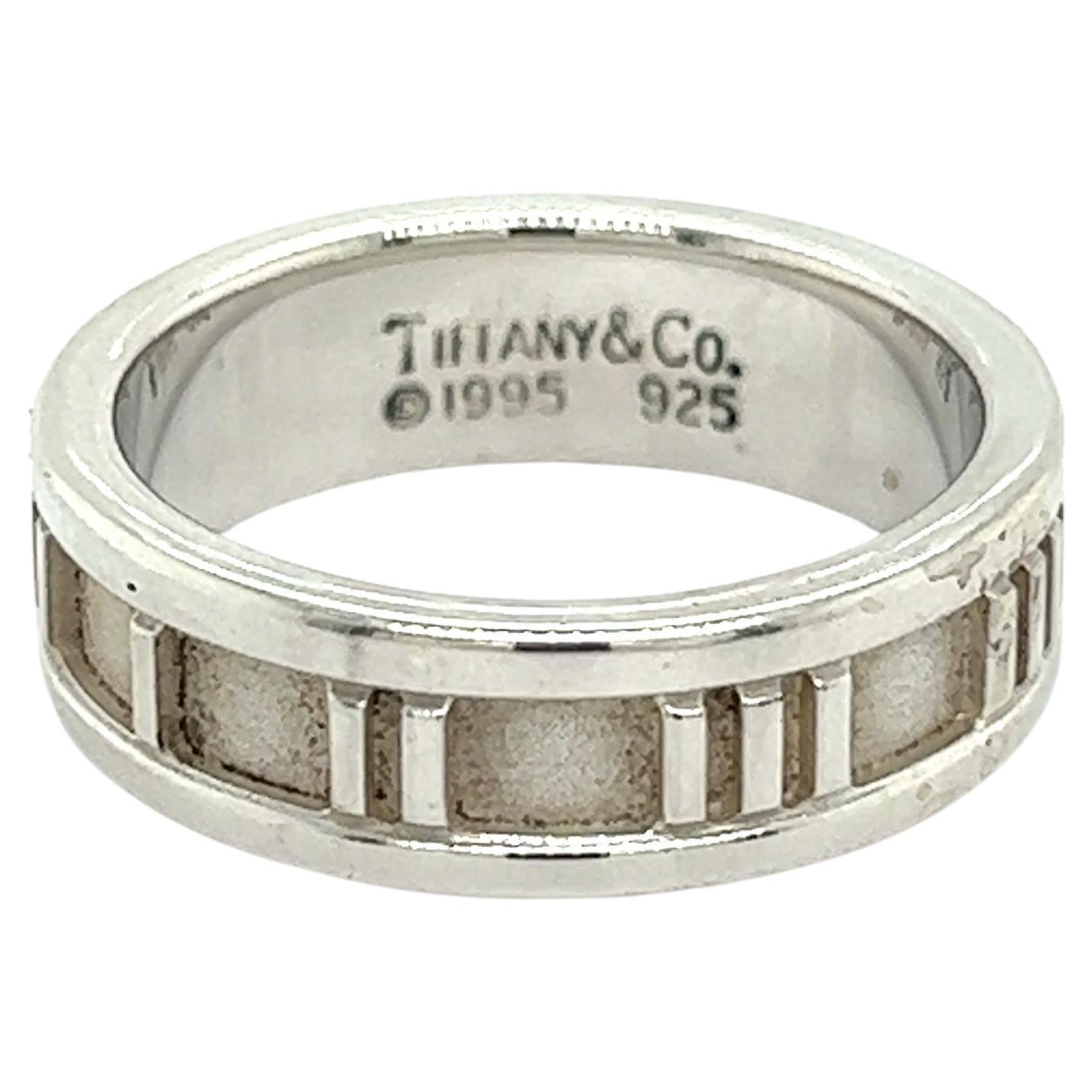 Authentischer Tiffany & Co Nachlass Atlas-Ring Größe 6,5 Silber 6 mm