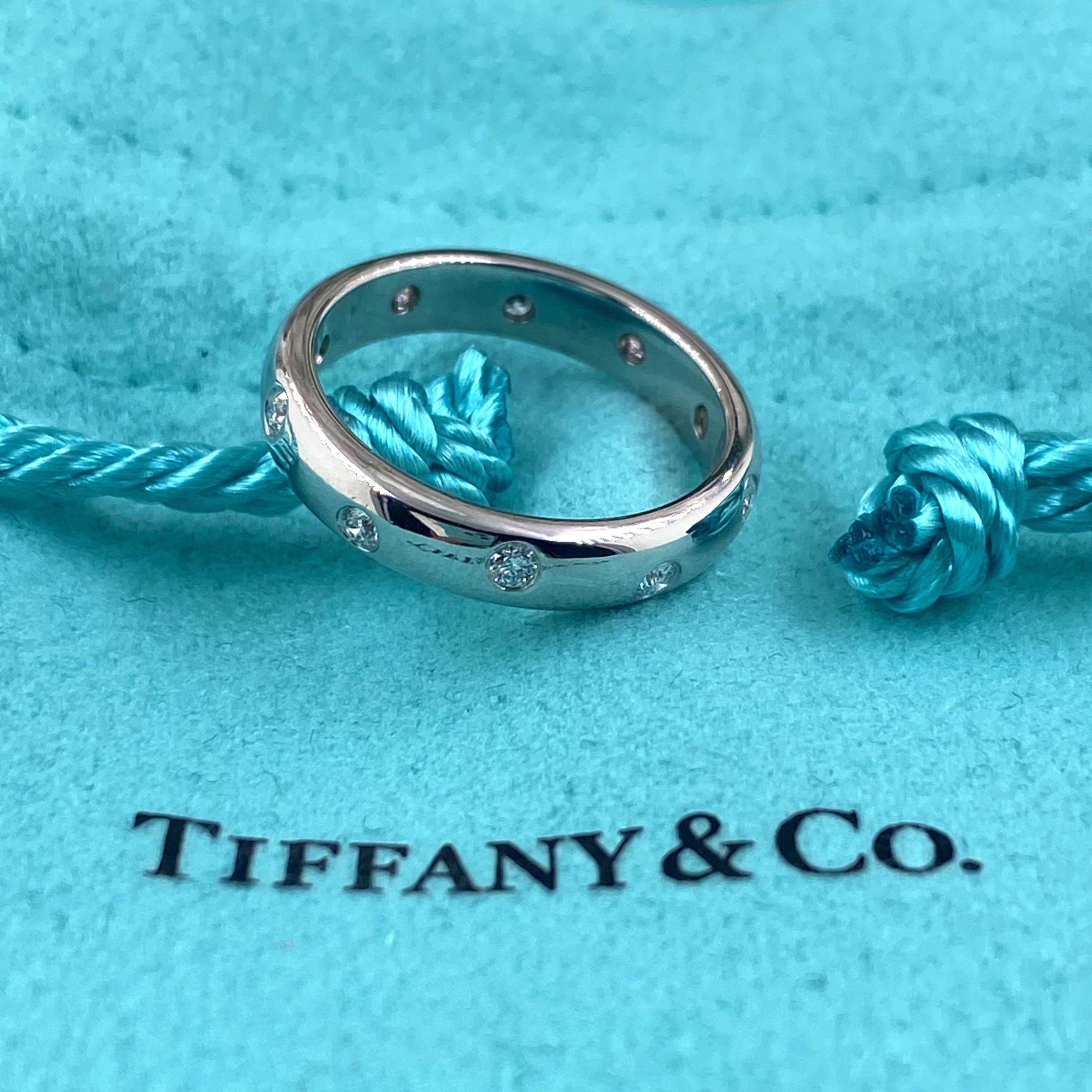 Authentic Tiffany & Co. Etoile Diamond Wedding Band Ring in Platinum 3