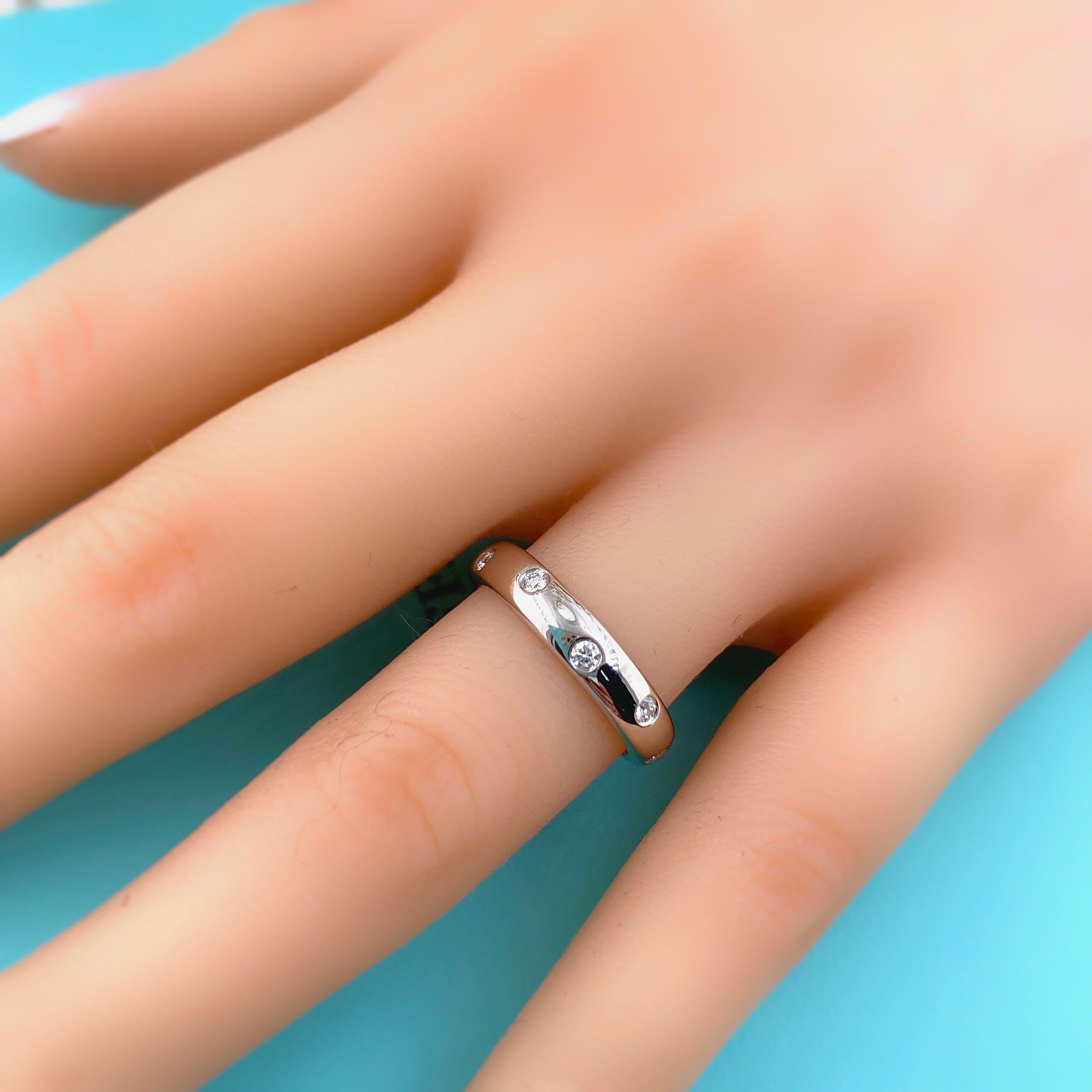 Authentic Tiffany & Co. Etoile Diamond Wedding Band Ring in Platinum 4