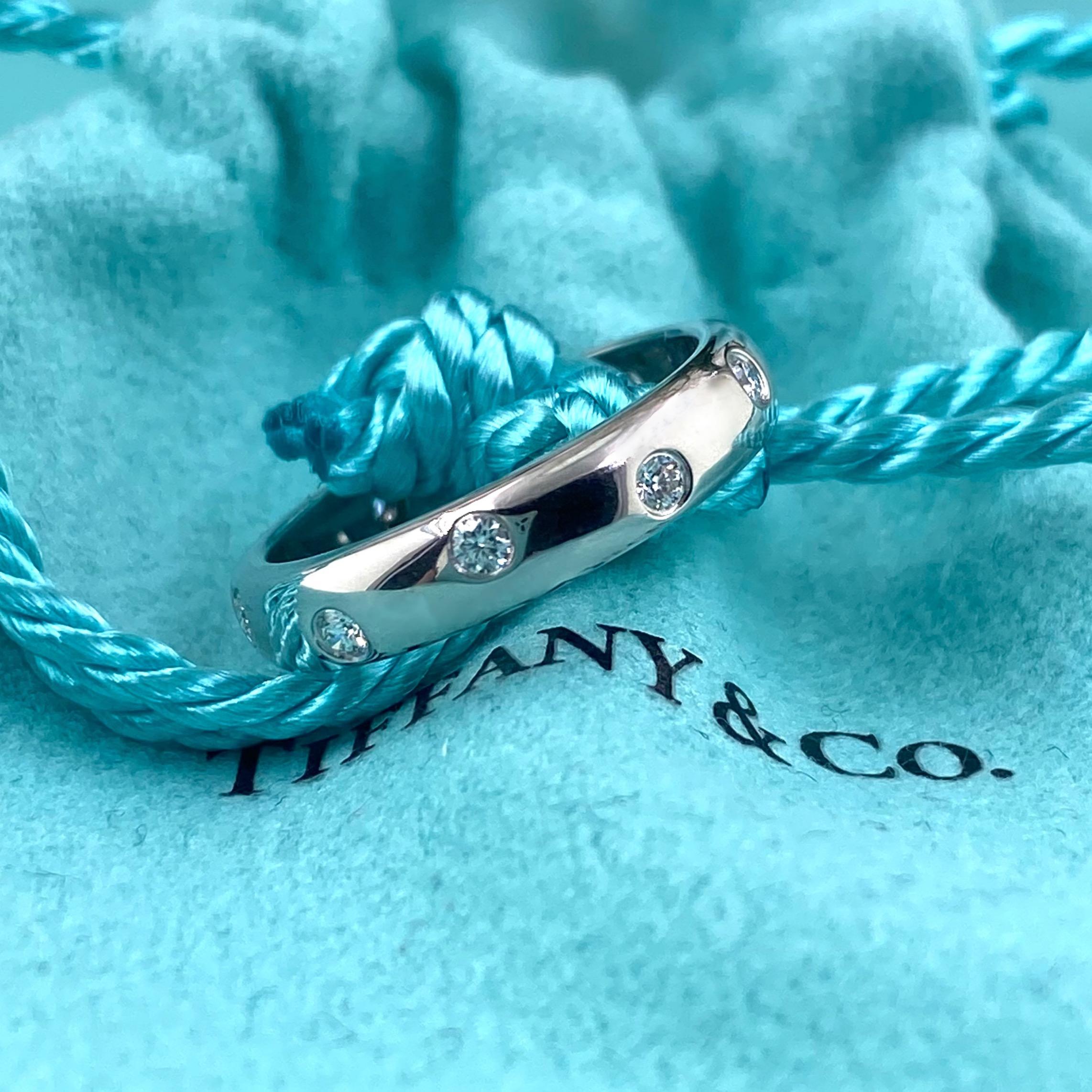Authentic Tiffany & Co. Etoile Diamond Wedding Band Ring in Platinum 1