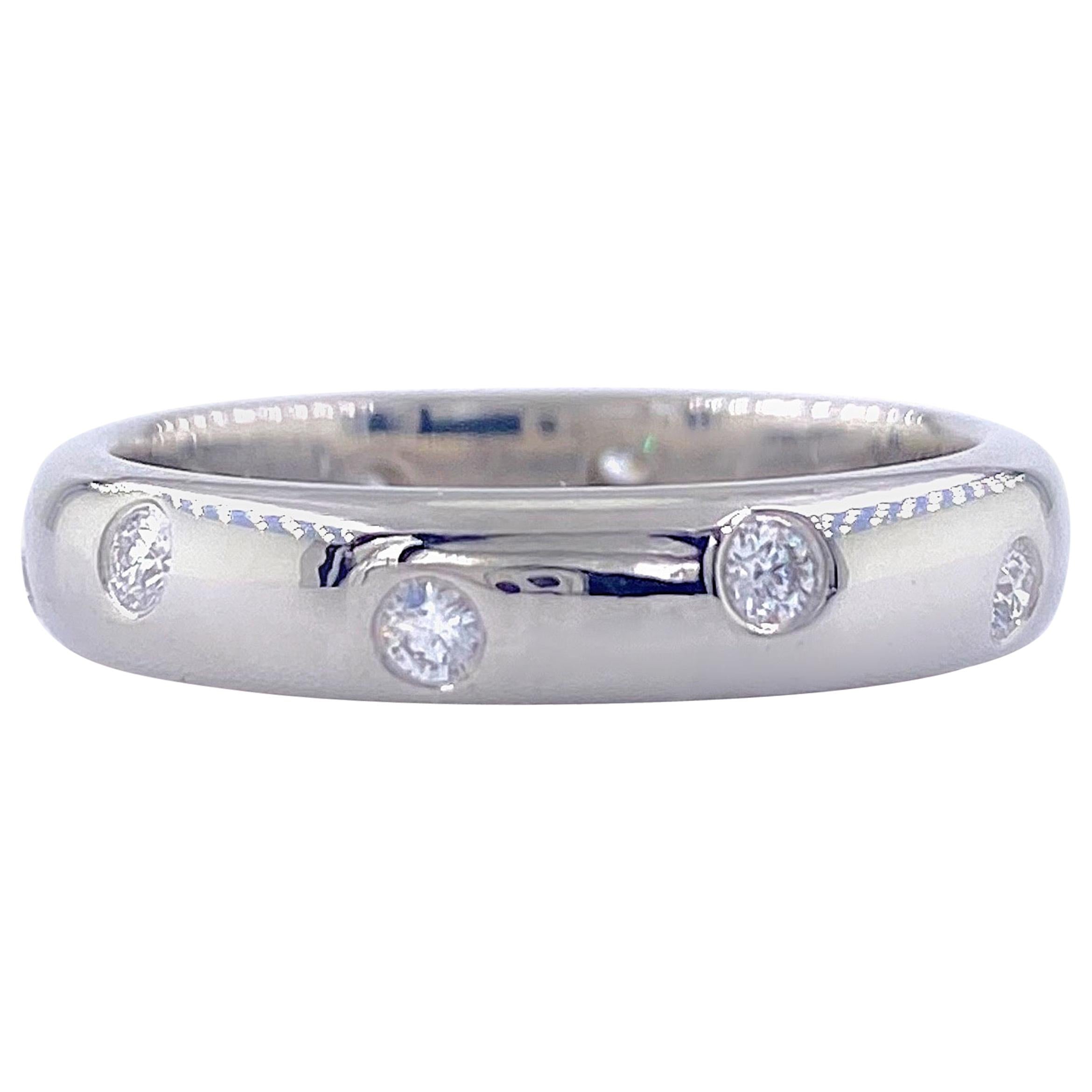 Authentic Tiffany & Co. Etoile Diamond Wedding Band Ring in Platinum