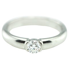 Authentique bague de fiançailles Tiffany & Co Etoile en platine avec diamants 0,22 carat