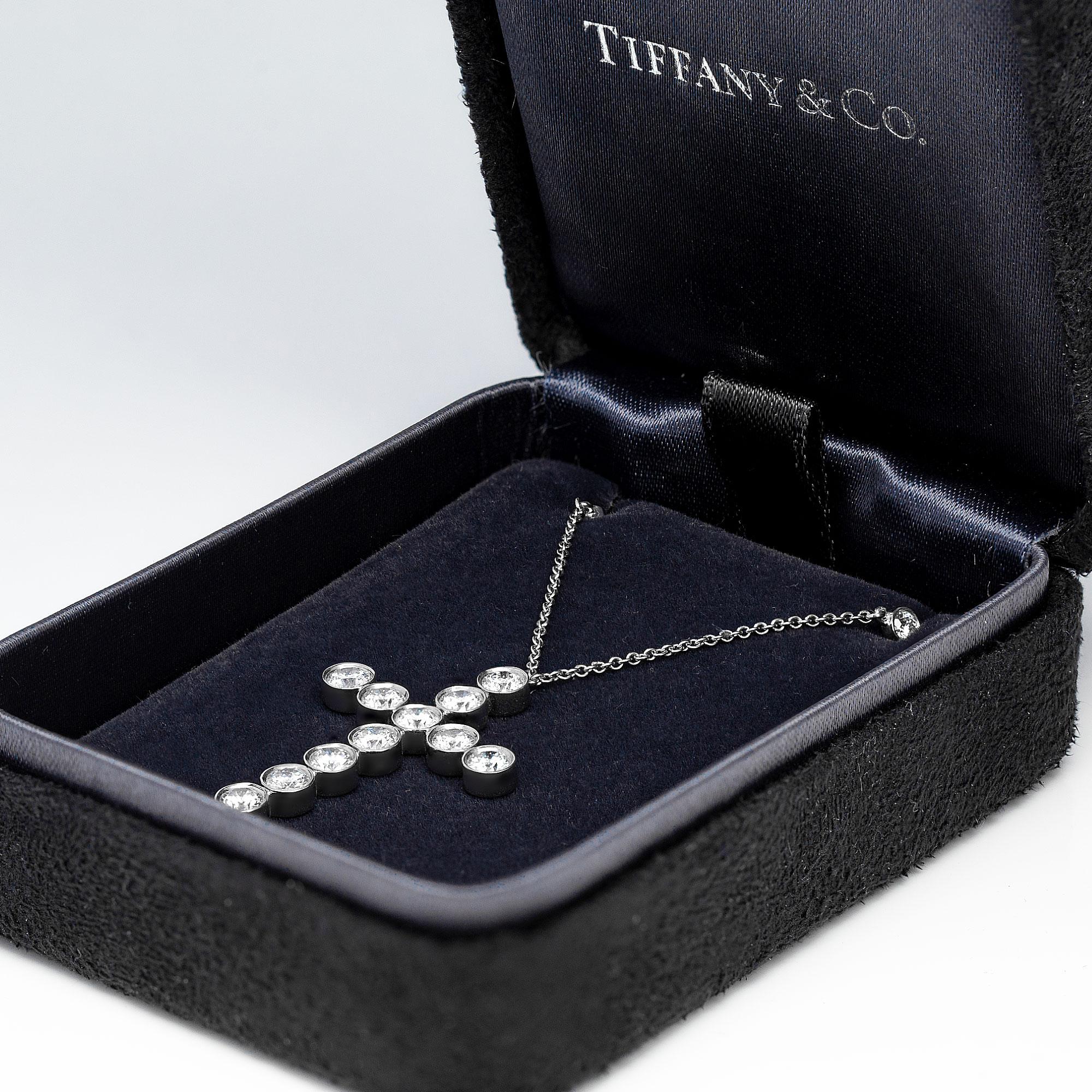 tiffany & co. diamond cross necklace womens
