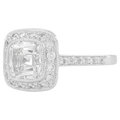 Authentic Tiffany & Co. Legacy 1.75 Carat Cushion Diamond Halo Engagement Ring