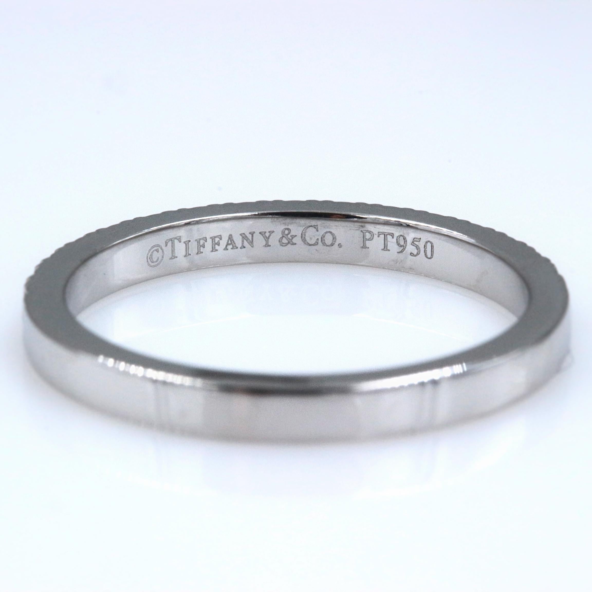 Authentic Tiffany & Co. Novo Platinum Diamond Wedding Band Ring 0.23 Carat 4