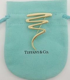 Authentic Tiffany & Co. Paloma Picasso 18K Yellow Gold Zig-Zag Brooch