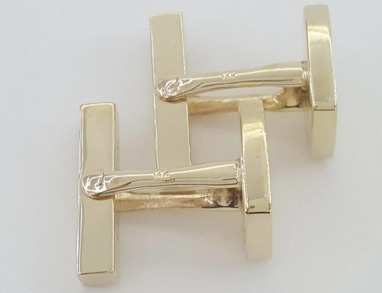 Authentic Tiffany & Co. Vintage 14K Yellow Gold Square Cufflinks, 1980s im Angebot 1