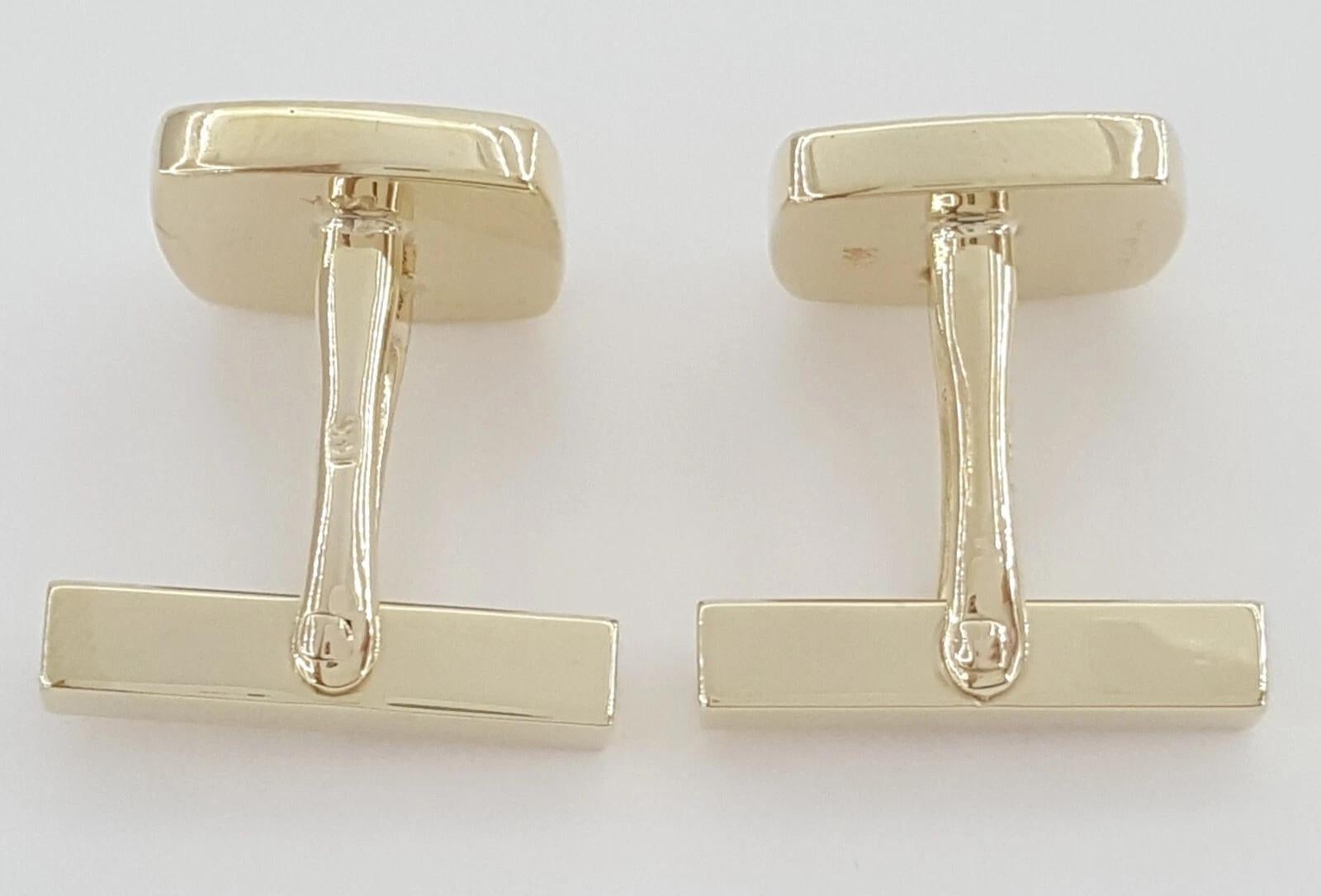 Authentic Tiffany & Co. Vintage 14K Yellow Gold Square Cufflinks, 1980s im Angebot 2