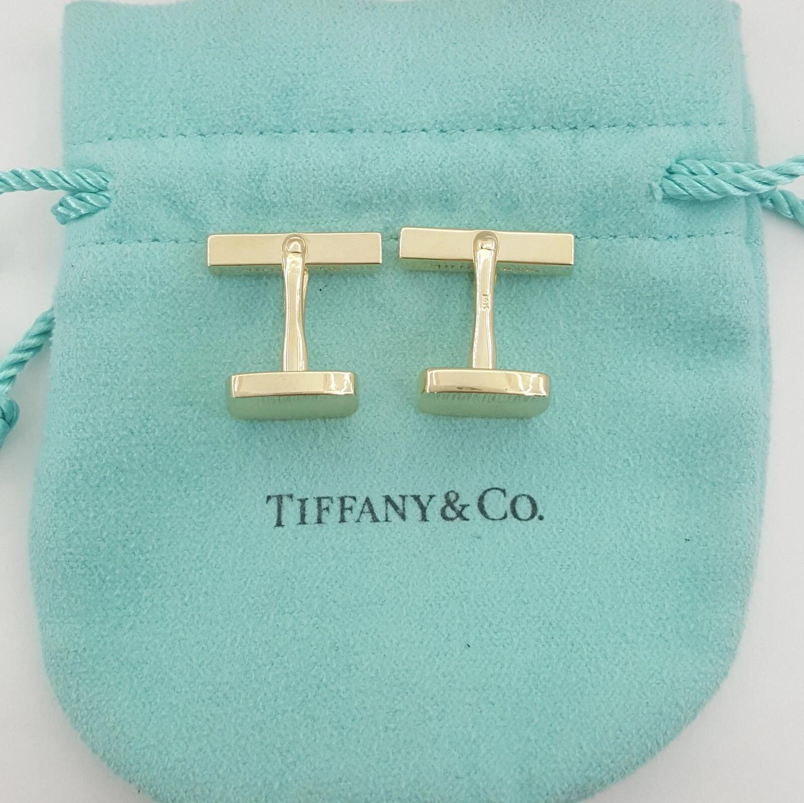 Authentic Tiffany & Co. Vintage 14K Yellow Gold Square Cufflinks, 1980s im Angebot 3