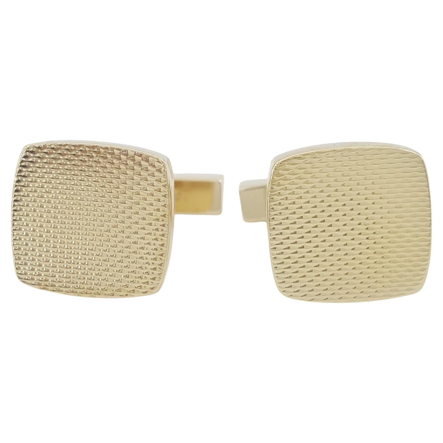 Authentic Tiffany & Co. Vintage 14K Yellow Gold Square Cufflinks, 1980s