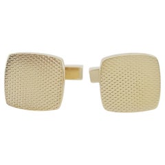 Authentic Tiffany & Co. Vintage 14K Yellow Gold Square Cufflinks, 1980s