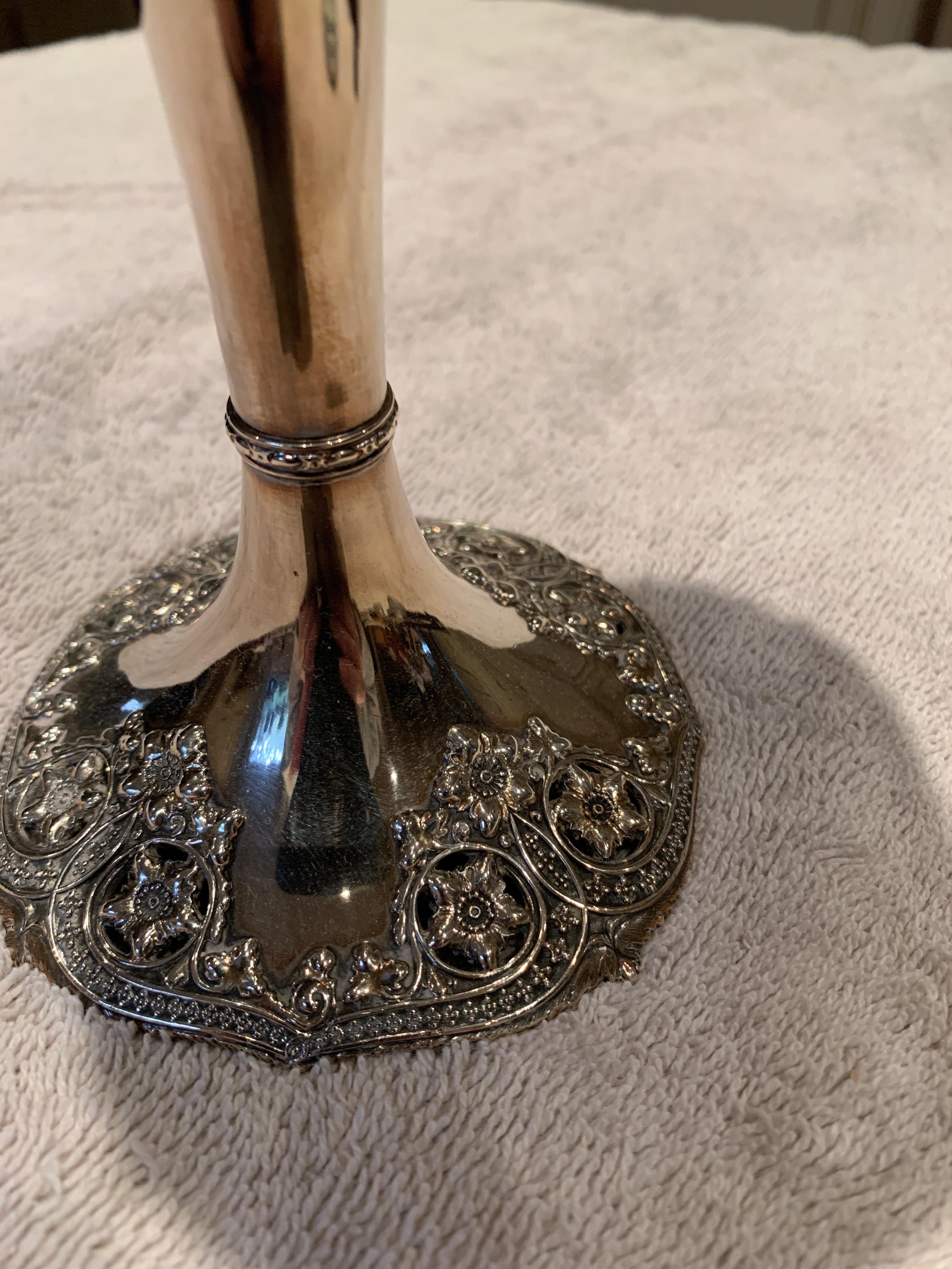 Authentic Tiffany Sterling Silver Trumpet Vase For Sale 4