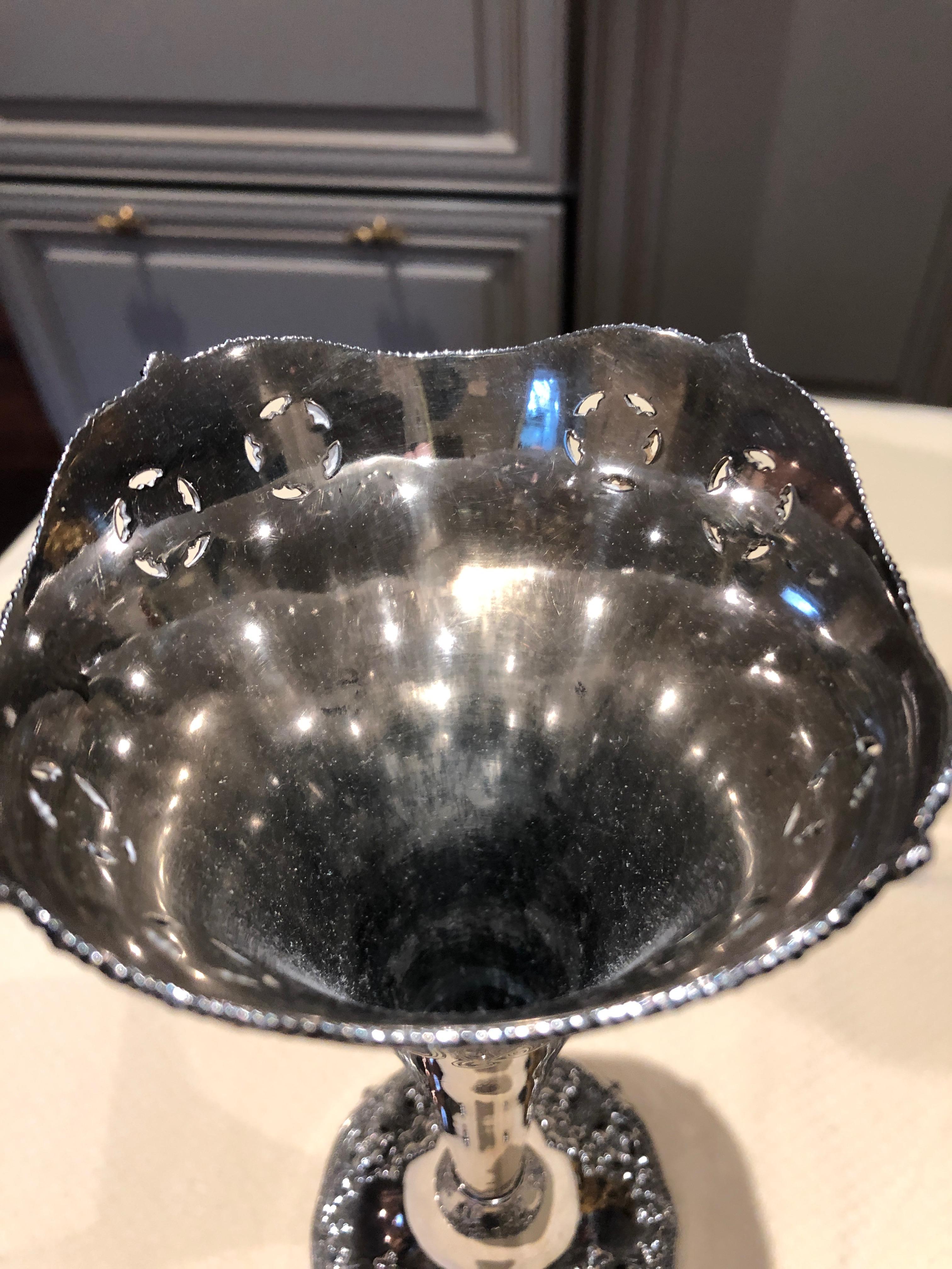 American Authentic Tiffany Sterling Silver Trumpet Vase For Sale