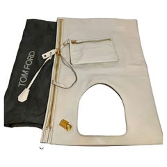 Authentic TOM FORD Alix flat tote Shoulder bag , ALIX Leather Handbag White, New