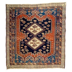 Authentic Tribal Design Blue Antique Yalameh Rug