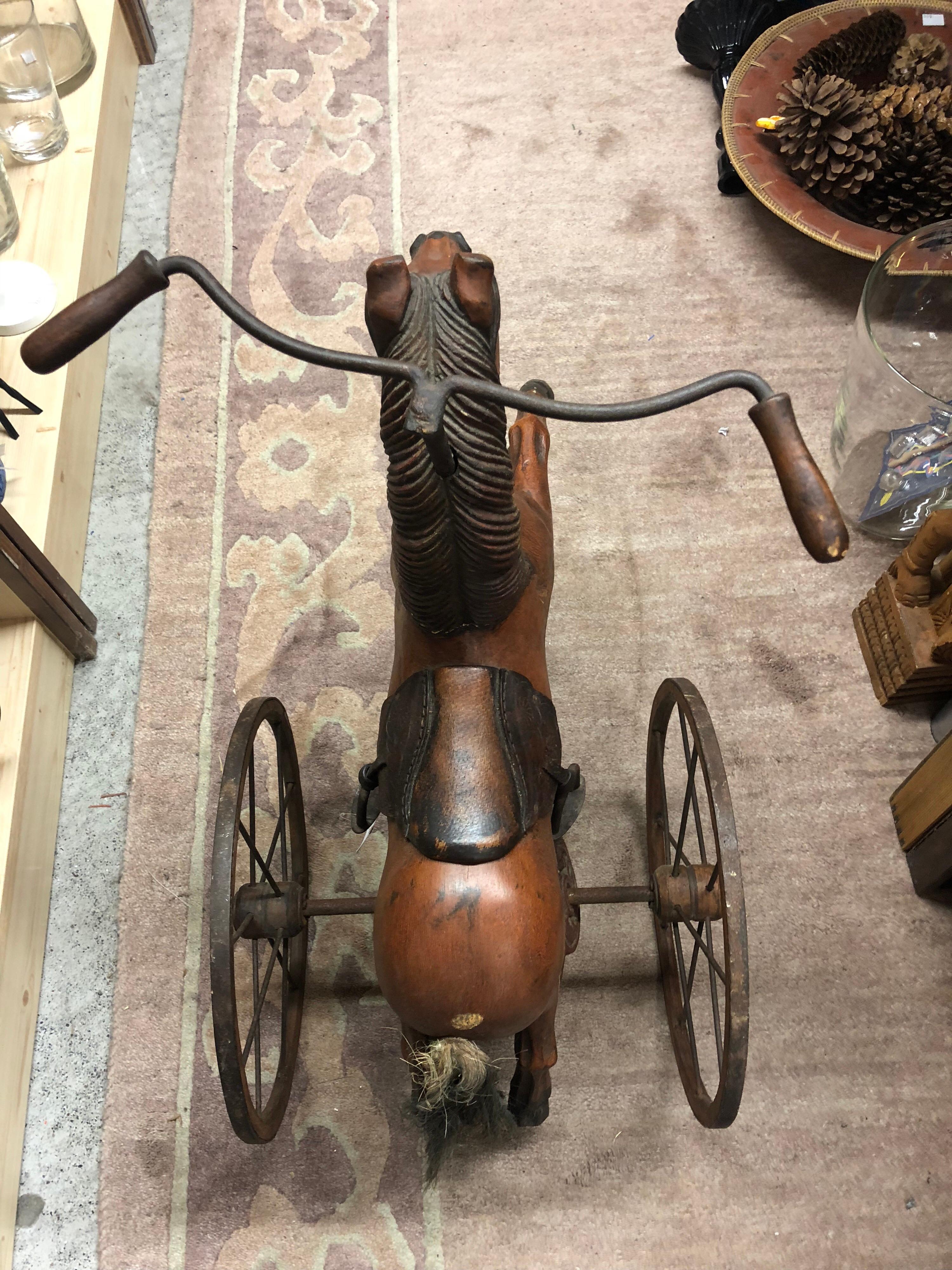 Authentic Tripod Children's Wooden Rocking Horse 19th Century 1