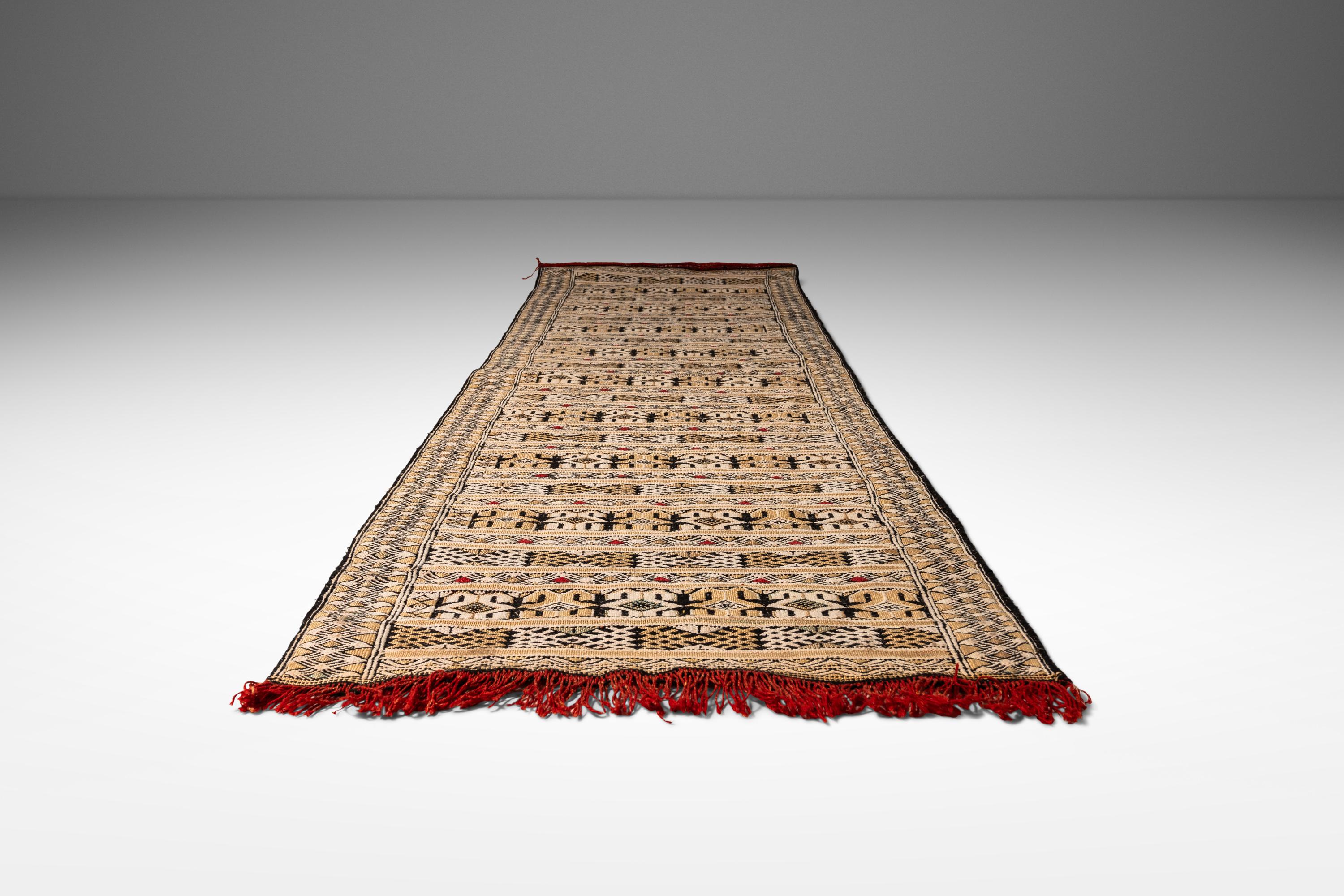 Authentic Turkish Vintage Handwoven Kilim Hallway / Stairs Runner Rug, c. 1970's For Sale 6