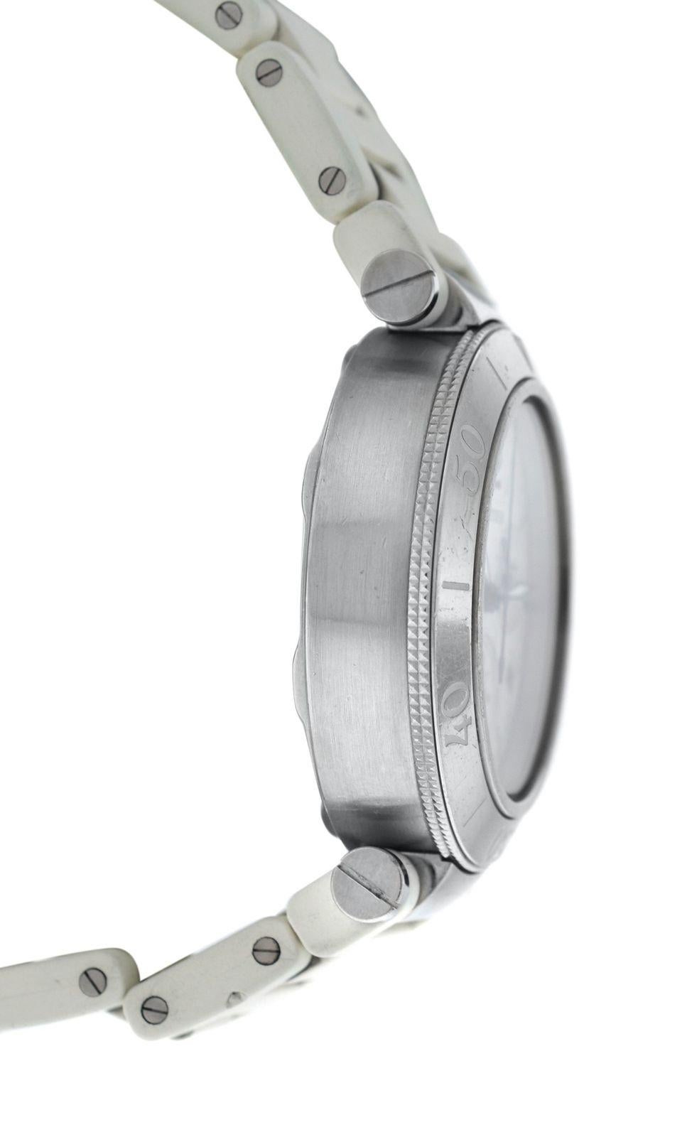 Authentic Unisex Cartier Pasha Steel Date Quartz Chronograph Watch For Sale 1
