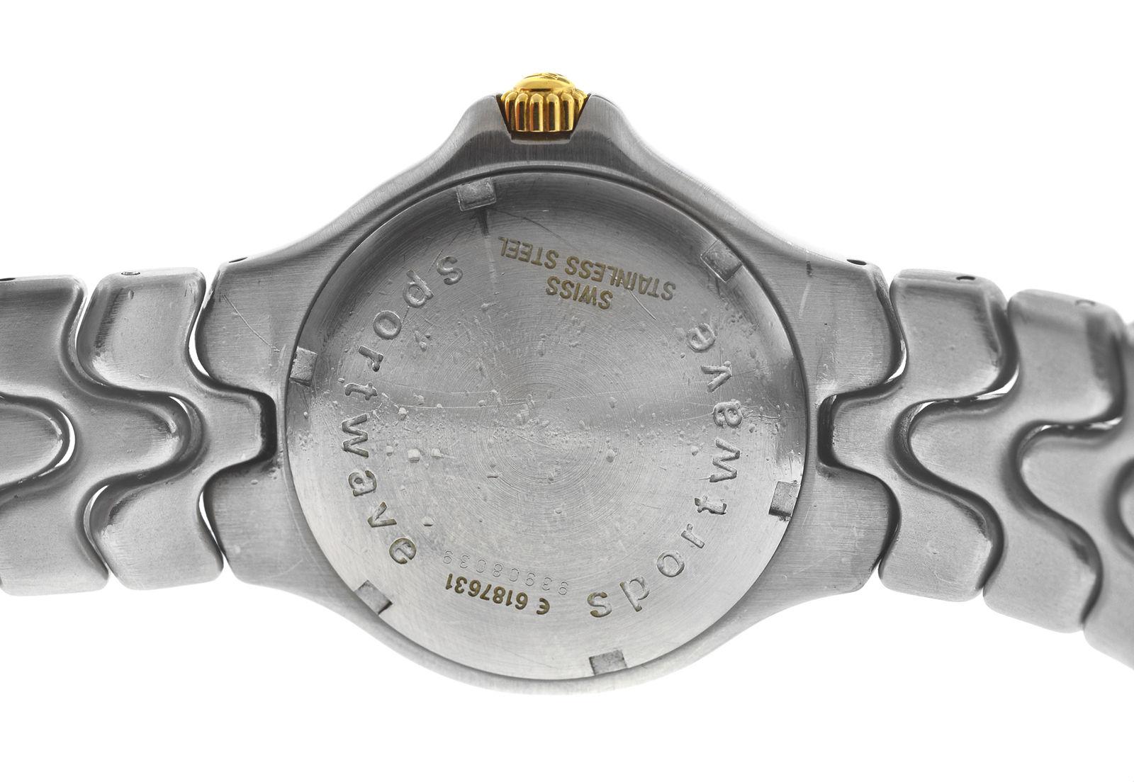Modern Authentic Unisex Ebel Sportwave Steel and 18 Karat Gold Quartz Watch For Sale