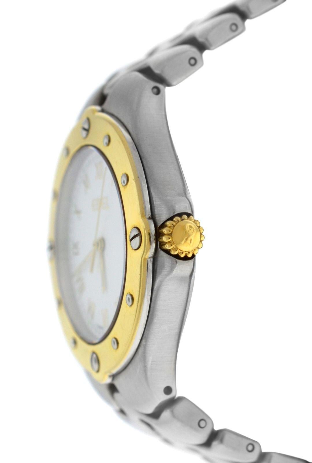 Authentic Unisex Ebel Sportwave Steel and 18 Karat Gold Quartz Watch For Sale 4