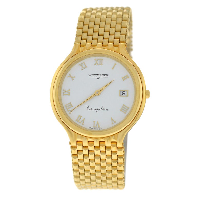 Authentic Unisex Wittnauer Cosmopolitan Quartz Date GoldPlated Watch