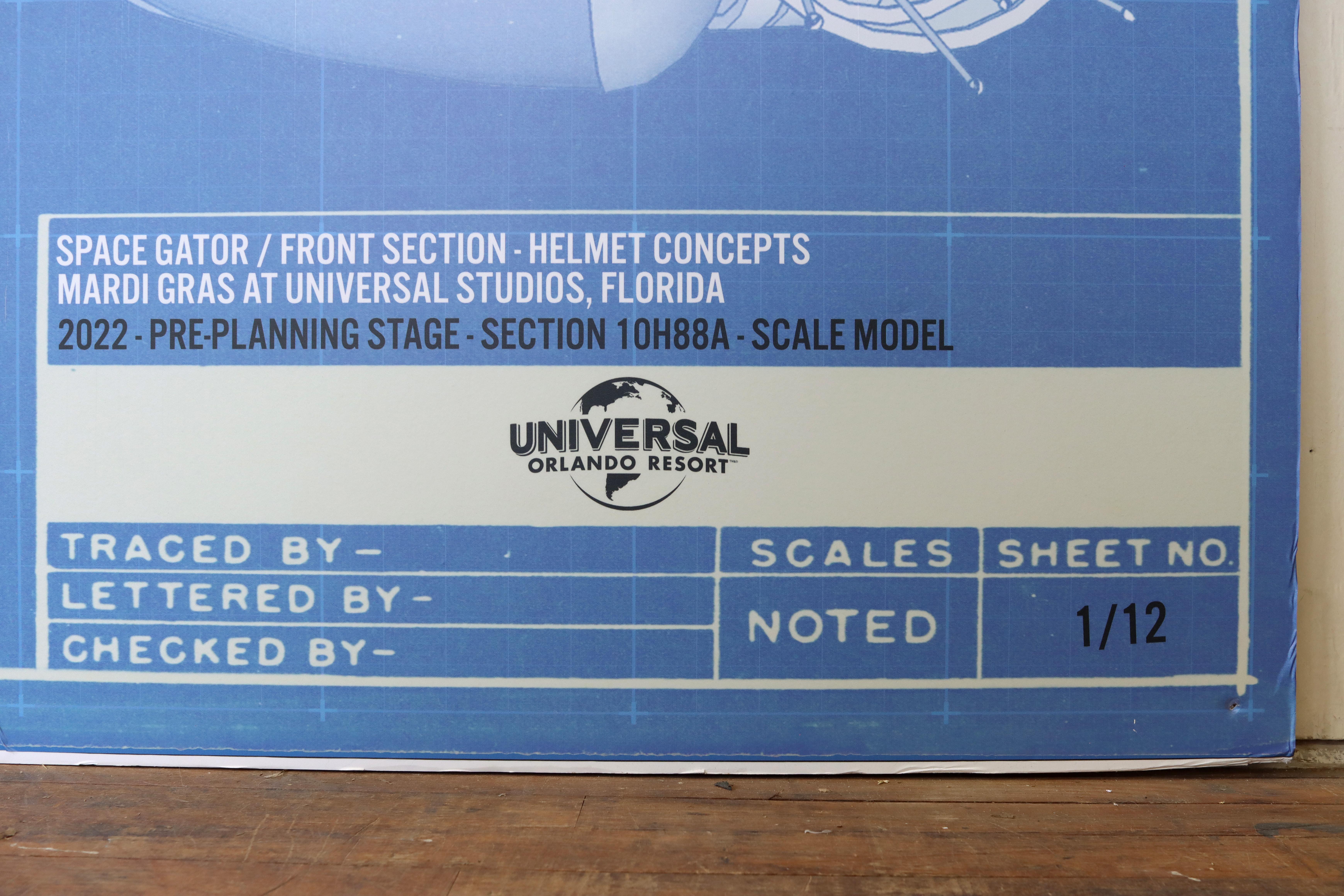 American Authentic Universal Studios Space Age Parade Float Blueprint For Sale