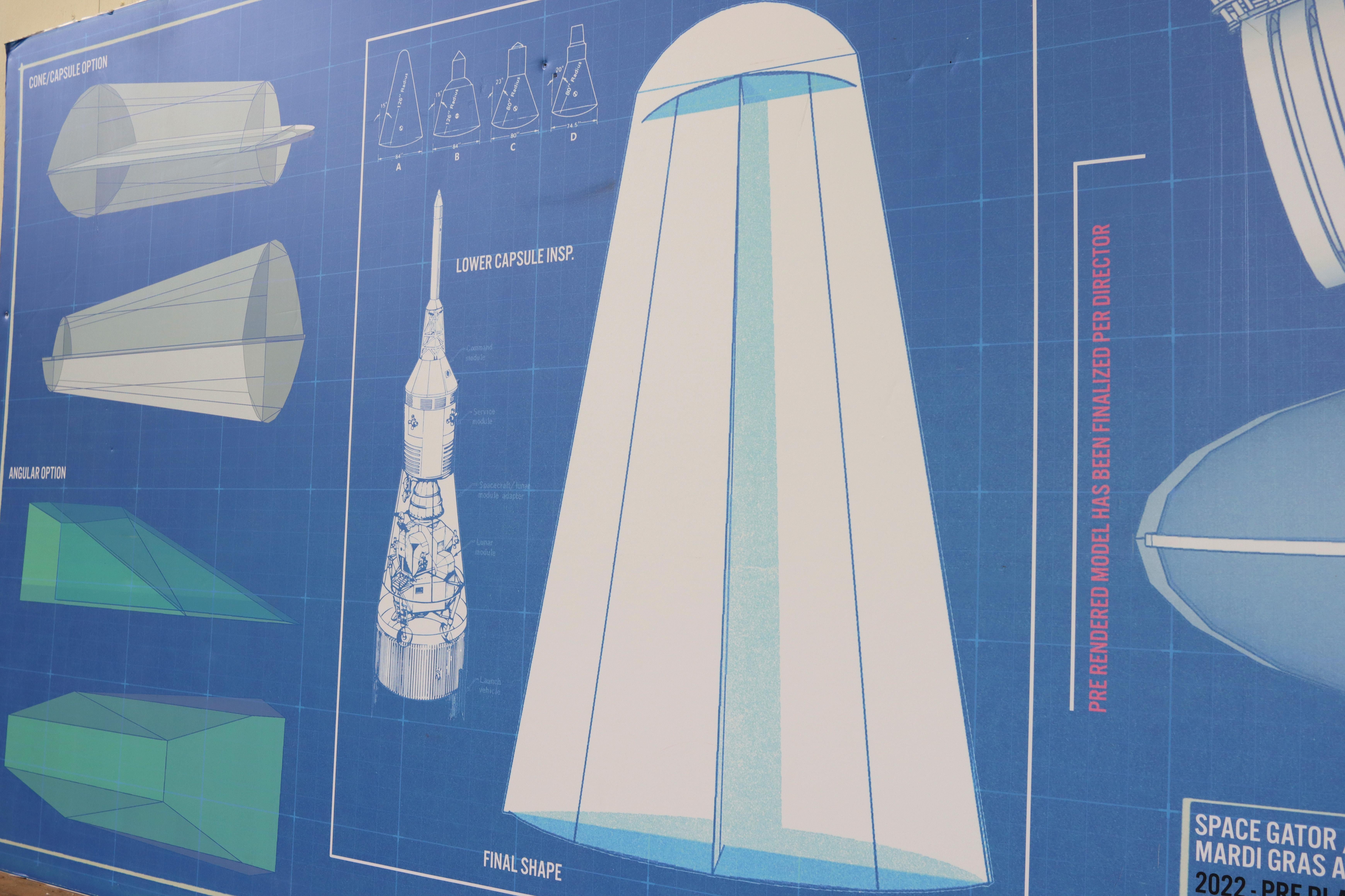 Foam Authentic Universal Studios Space Age Parade Float Blueprint For Sale