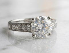 Authentischer Van Cleef & Arpels 1,50 Karat Diamant Solitär Pavé Verlobungsring