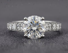 Authentic Van Cleef & Arpels 1.50 Ct Diamond Solitaire Pavé Engagement Ring