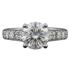 Authentic Van Cleef & Arpels 1.50 Ct Diamond Solitaire Pavé Engagement Ring