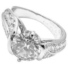 Authentic Van Cleef & Arpels Platinum 1.88 Carat VVS1 E Diamond Ring GIA