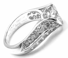 Authentic Van Cleef & Arpels Platinum 1.88 Carat VVS1 E Diamond Ring GIA