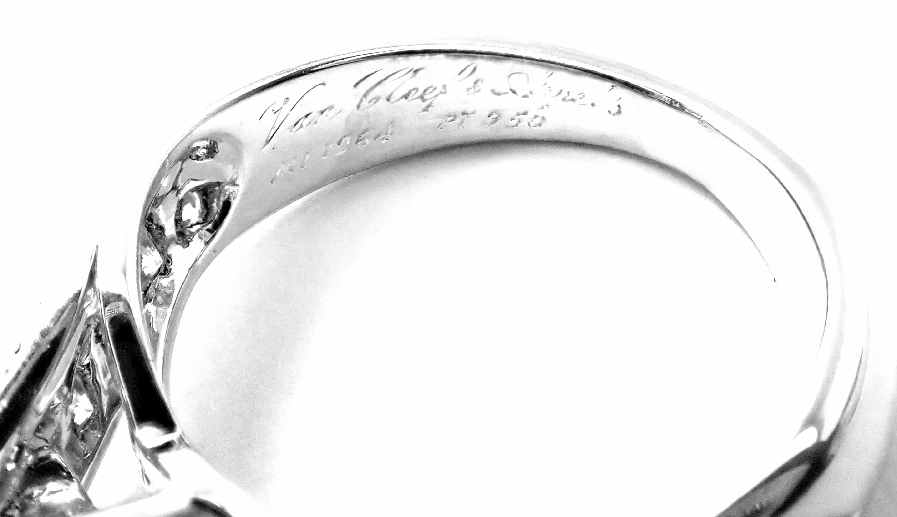 Brilliant Cut Authentic Van Cleef & Arpels Platinum 1.88 Carat VVS1 E Diamond Ring GIA For Sale