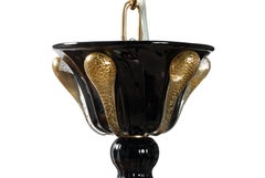 Autentico lampadario veneziano di design moderno, realizzato a mano in vetro di Murano