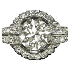 Auténtico Vintage 1.41 Ct. Anillo de diamantes europeo antiguo