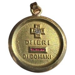 Authentic Vintage 18k A. Augis Diamond & Ruby Love Charm