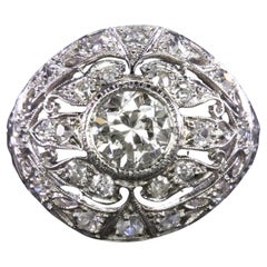 Authentic Vintage 2.15 Carat Old European Diamond Platinum Ring