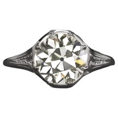 Authentic Vintage 2.64 Carat Old European Cut Diamond Impressive Ring