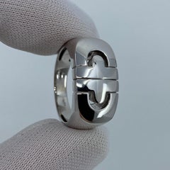 Autentico anello vintage Bvlgari Parentesi in oro bianco 18 carati 'Signet Style' italiano
