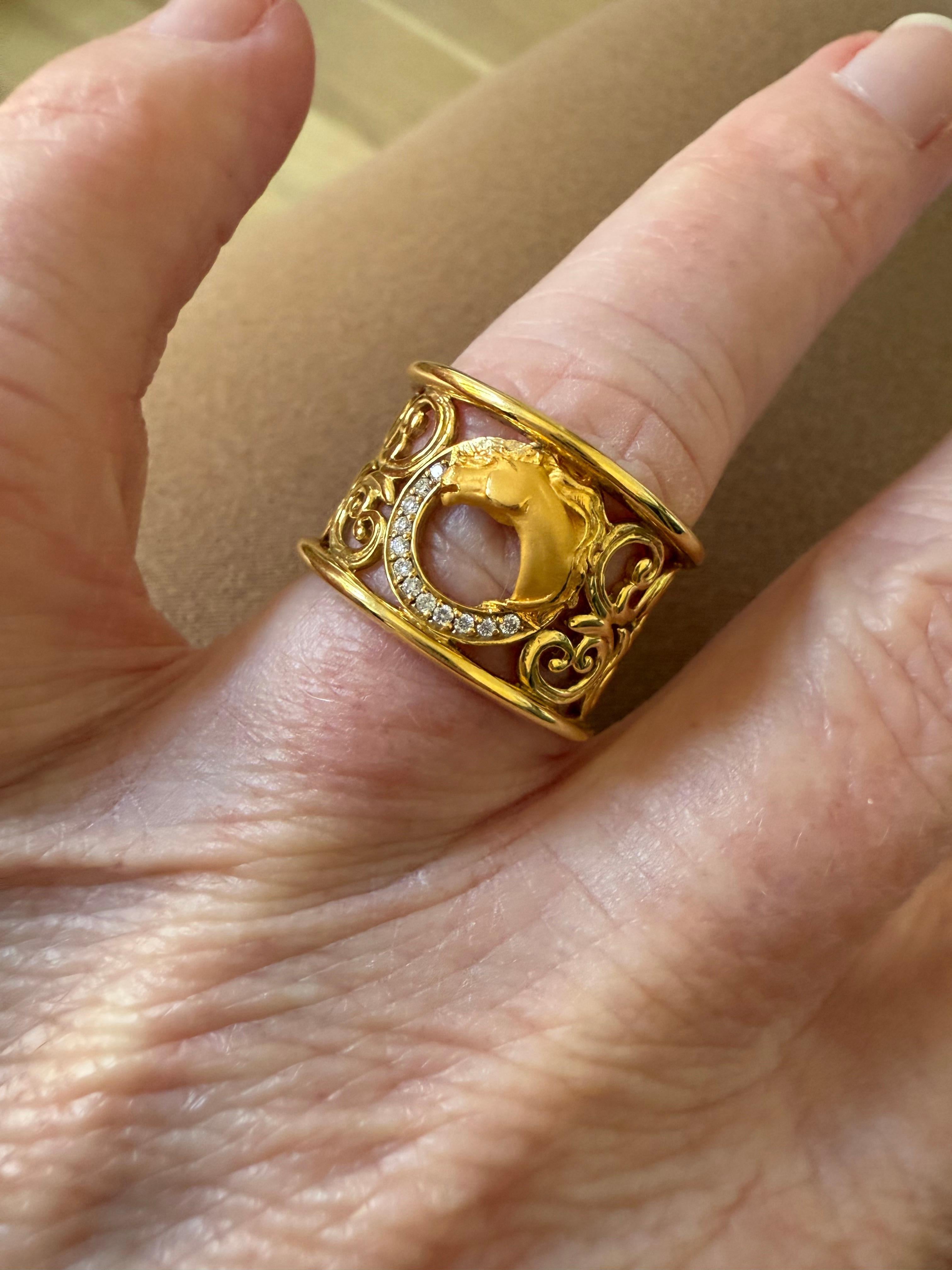 Autentico anello da polso con diamante Carrera y Carrera d'epoca in oro giallo 18 carati In condizioni buone in vendita a San Francisco, CA