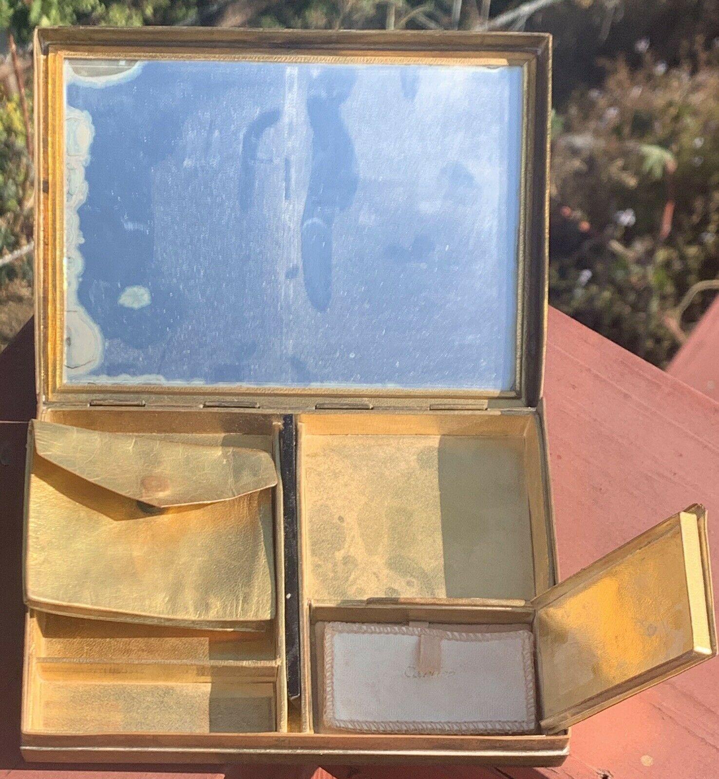Cartier Art Deco Enamel and Gem Vanity Case with Insert & Box 1