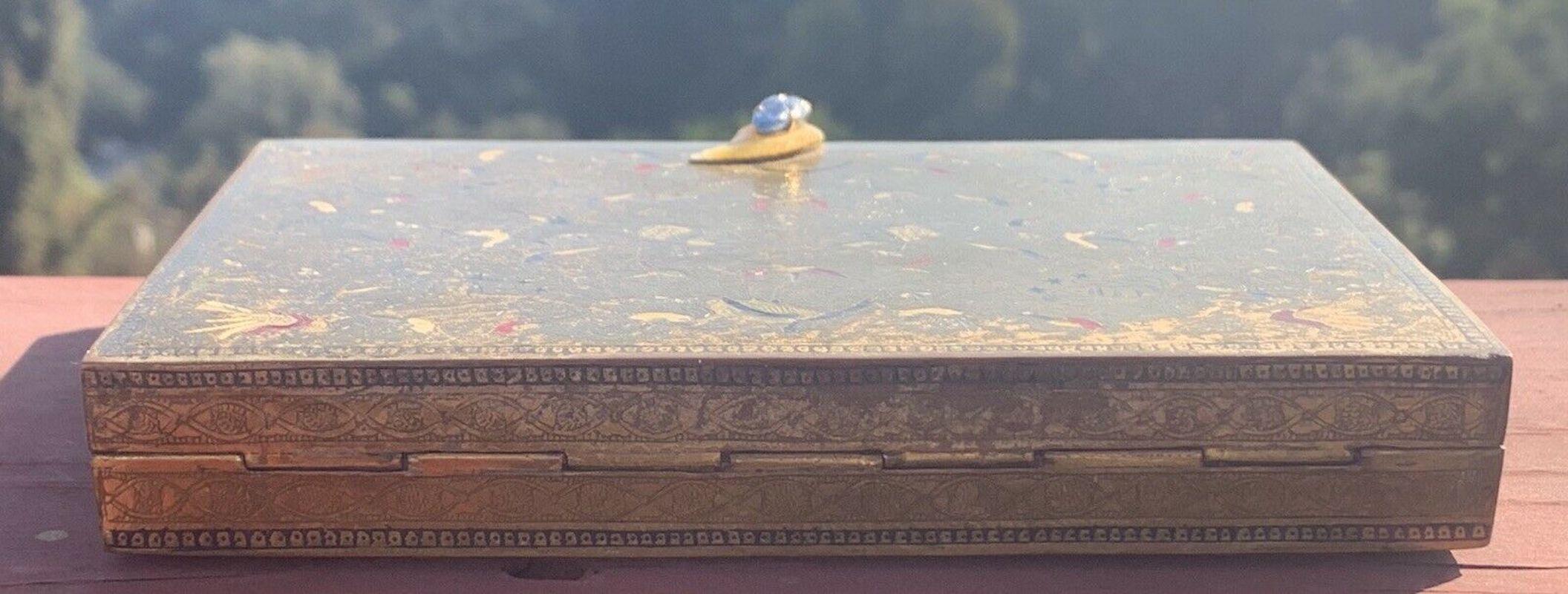 Cartier Art Deco Enamel and Gem Vanity Case with Insert & Box 3