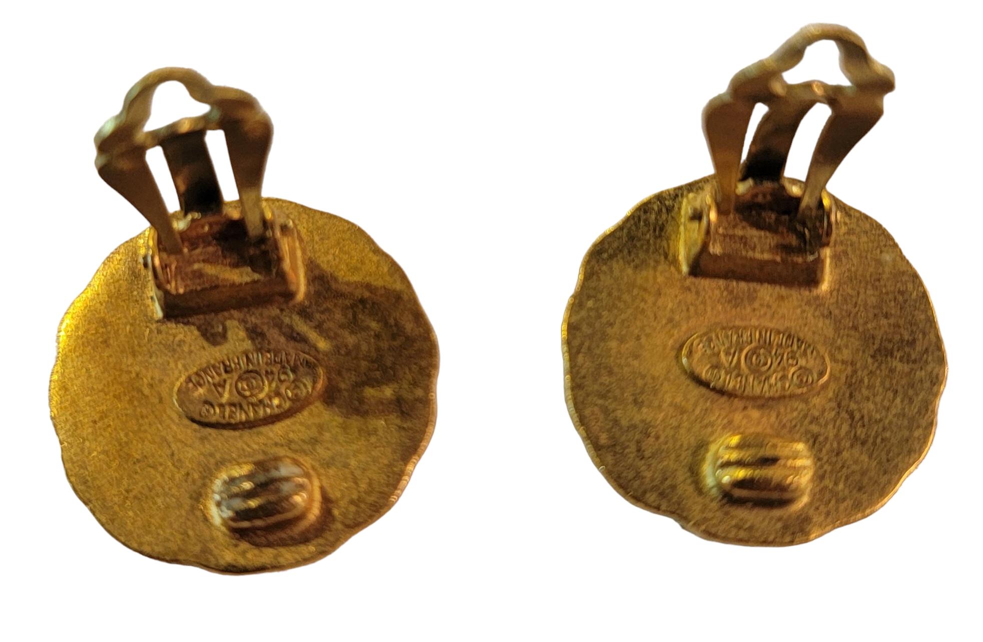Modern Authentic Vintage Chanel 80s Large CC Earrings For Sale