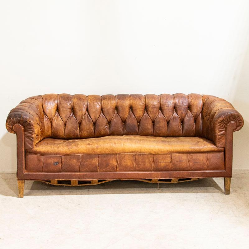 vintage tan chesterfield sofa