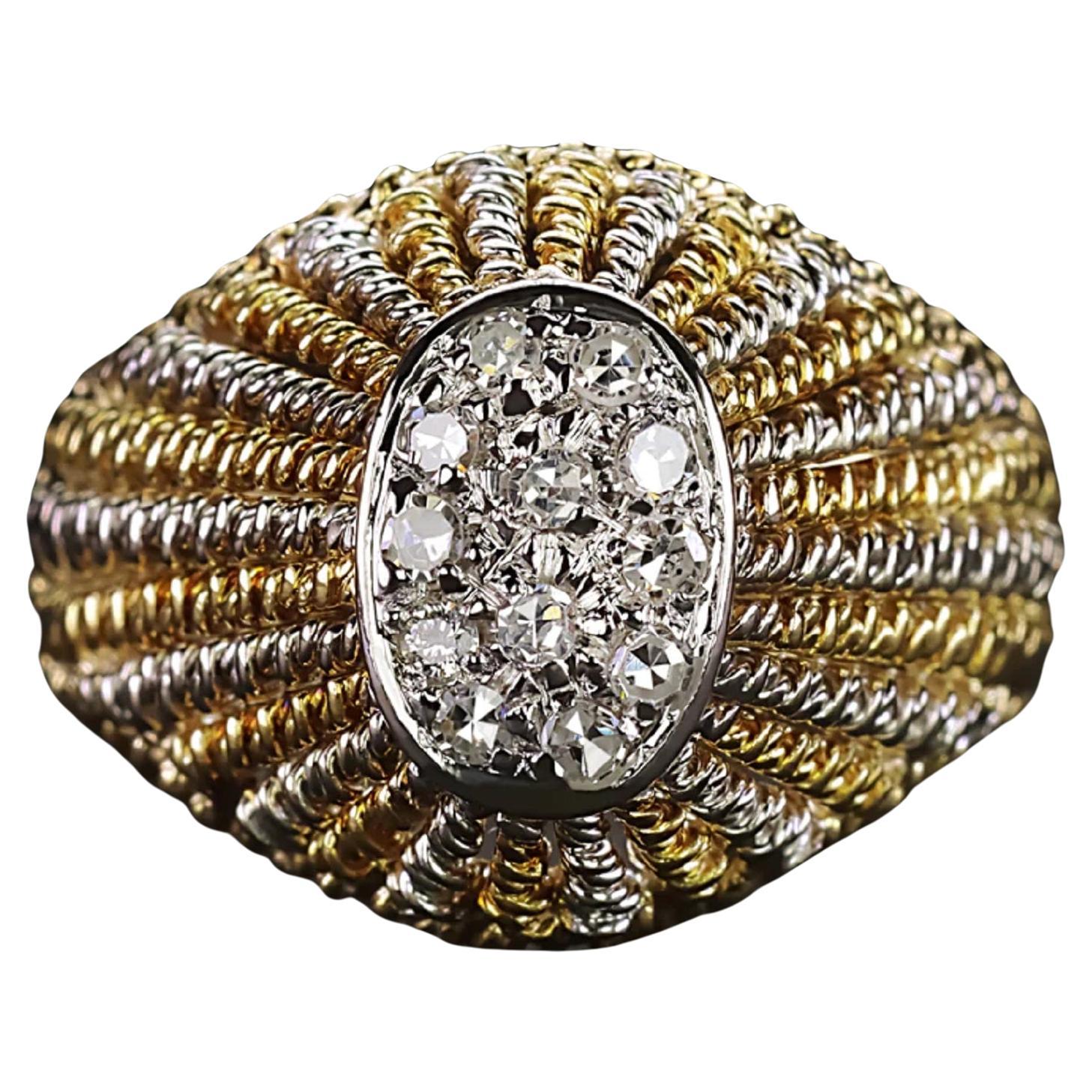 Authentic Vintage Diamond Cocktail Ring For Sale