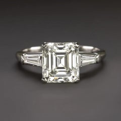 GIA Certified 2.5 Carat Asscher Cut Diamond Ring