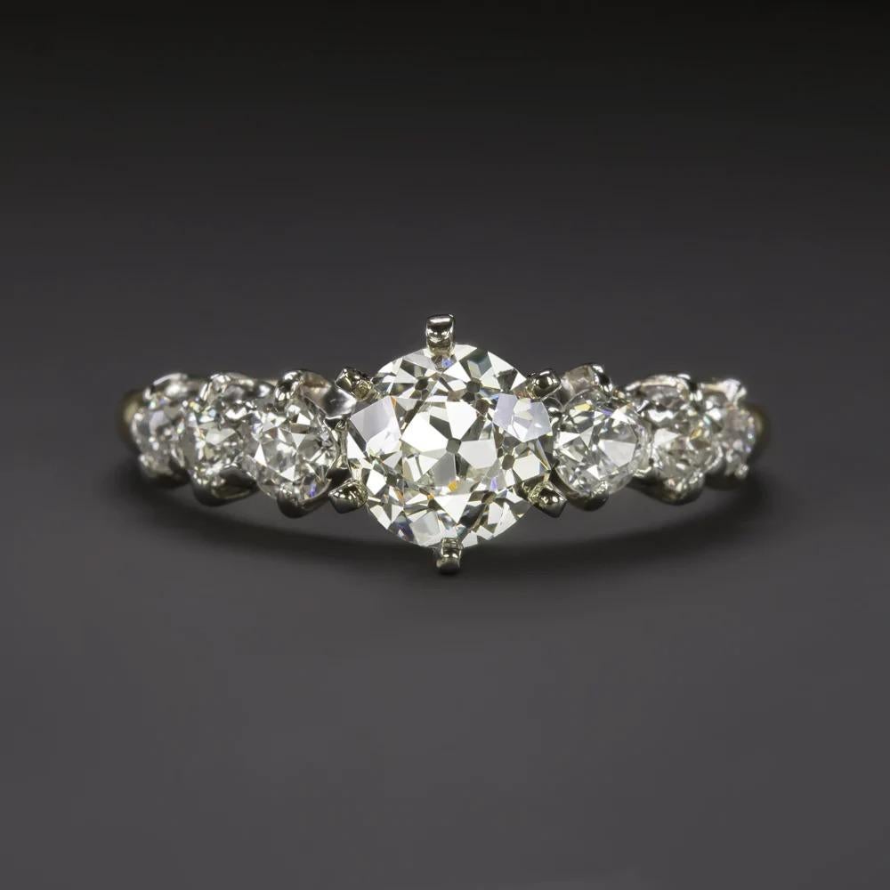 Art Deco Authentic Vintage GIA Certified Old European High Quality Diamond Platinum Ring For Sale