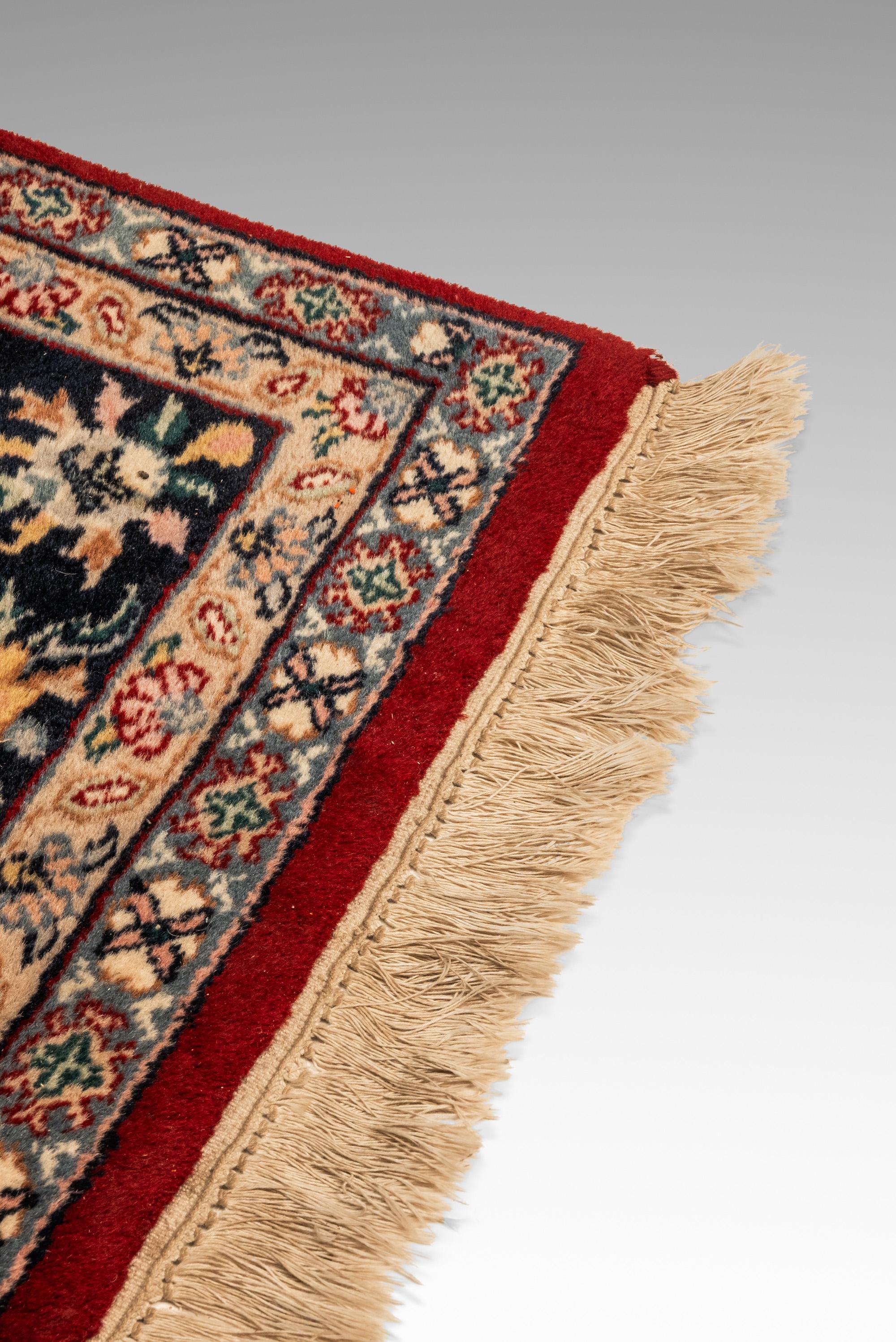 Authentic Vintage Handwoven Wolle Persian Kashan Teppich 9 Ft x 6 ft, Iran, c. 1950 im Angebot 7