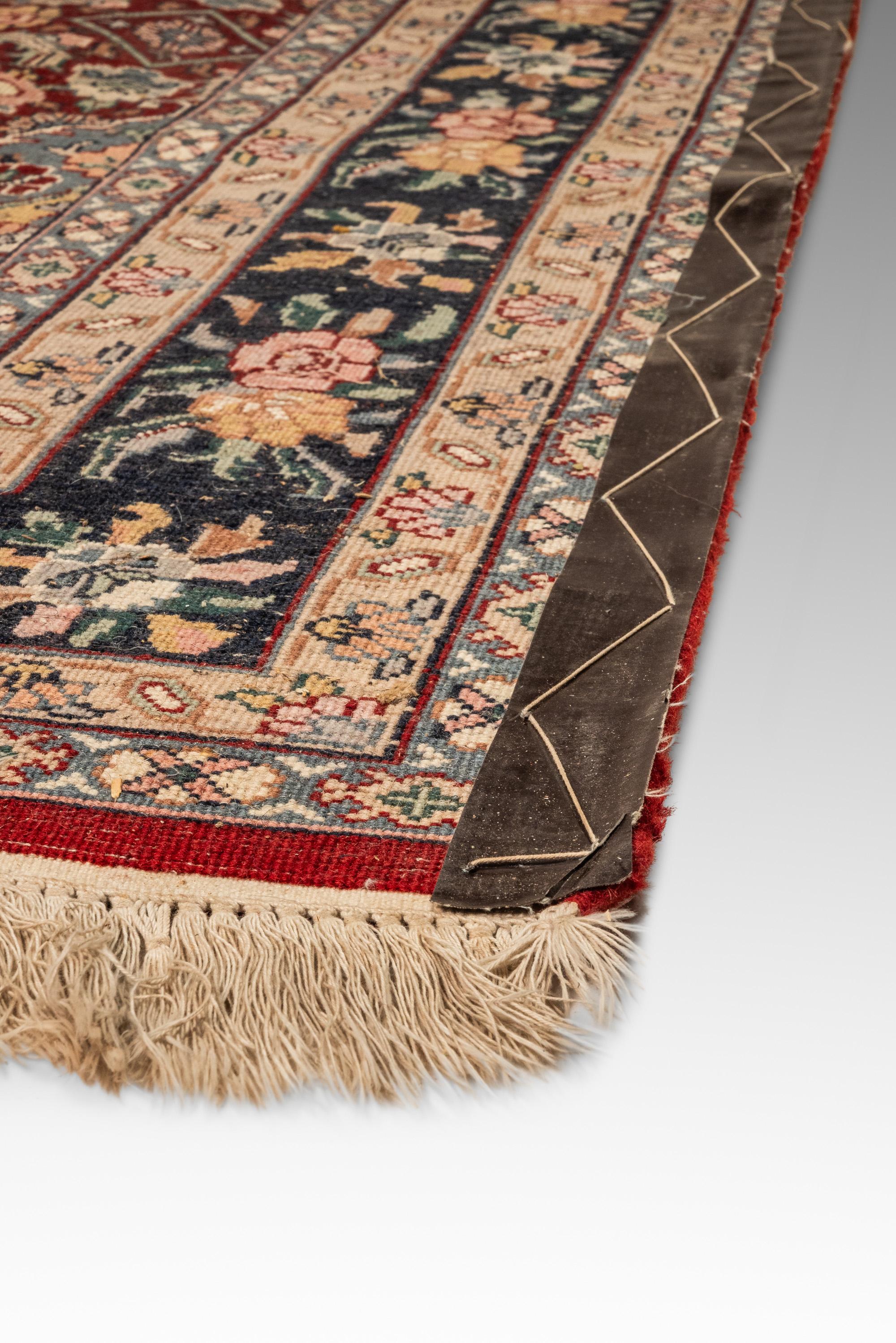 Authentic Vintage Handwoven Wolle Persian Kashan Teppich 9 Ft x 6 ft, Iran, c. 1950 im Angebot 9